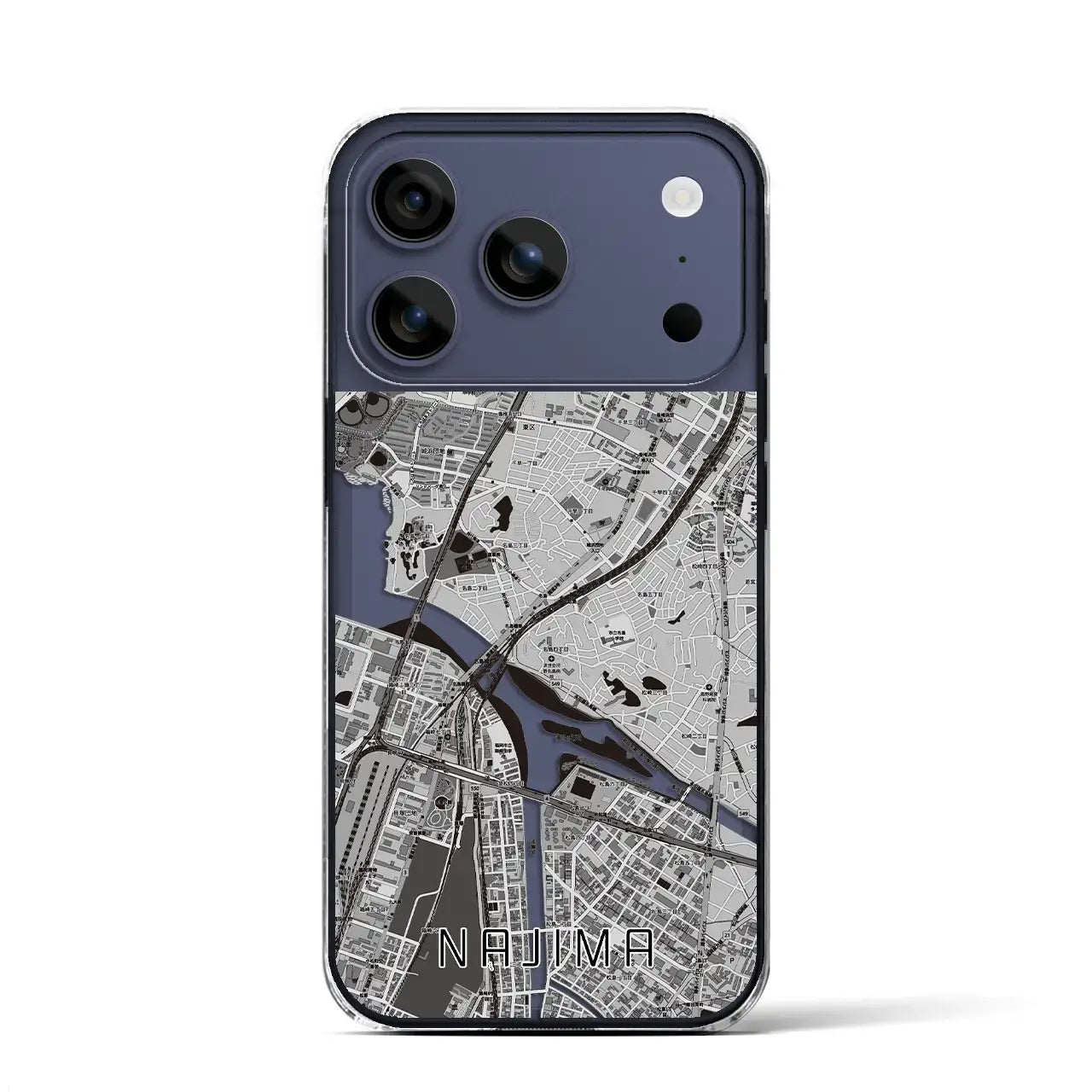 【名島(福岡県)】地図柄iPhoneケース(クリアタイプ)