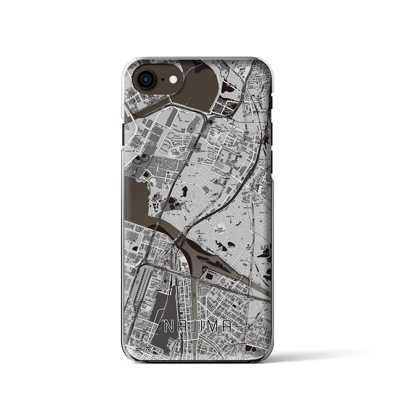 【名島(福岡県)】地図柄iPhoneケース(クリアタイプ)