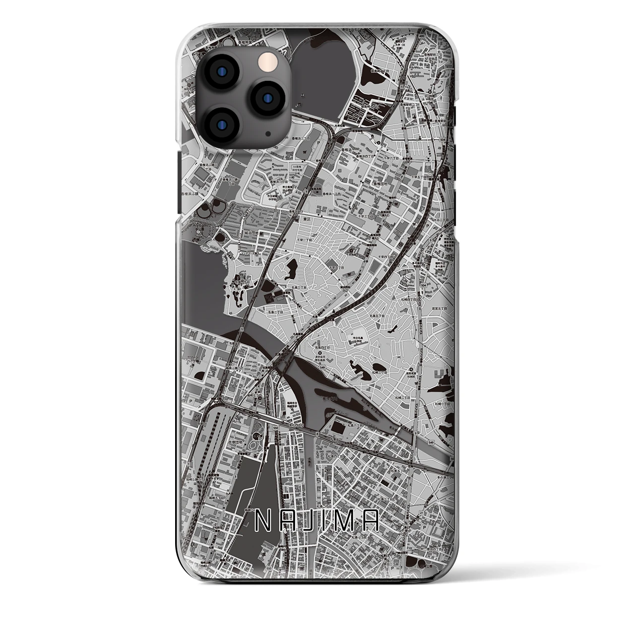 【名島(福岡県)】地図柄iPhoneケース(クリアタイプ)