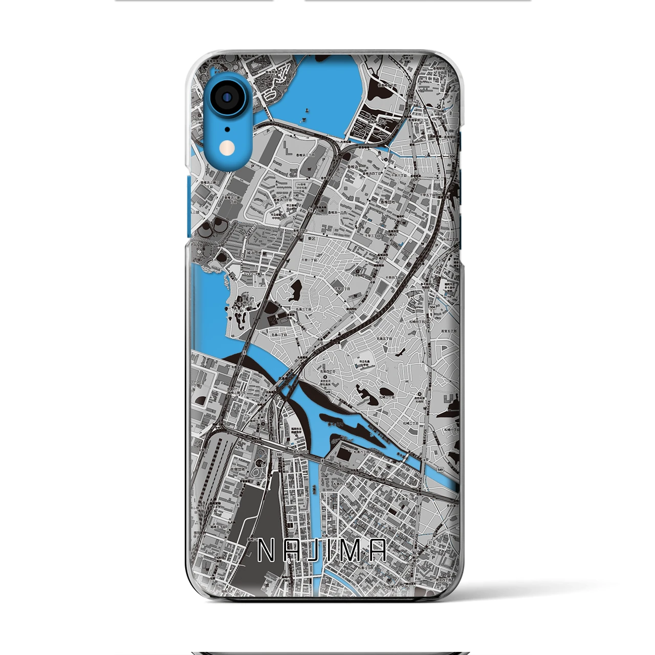 【名島(福岡県)】地図柄iPhoneケース(クリアタイプ)