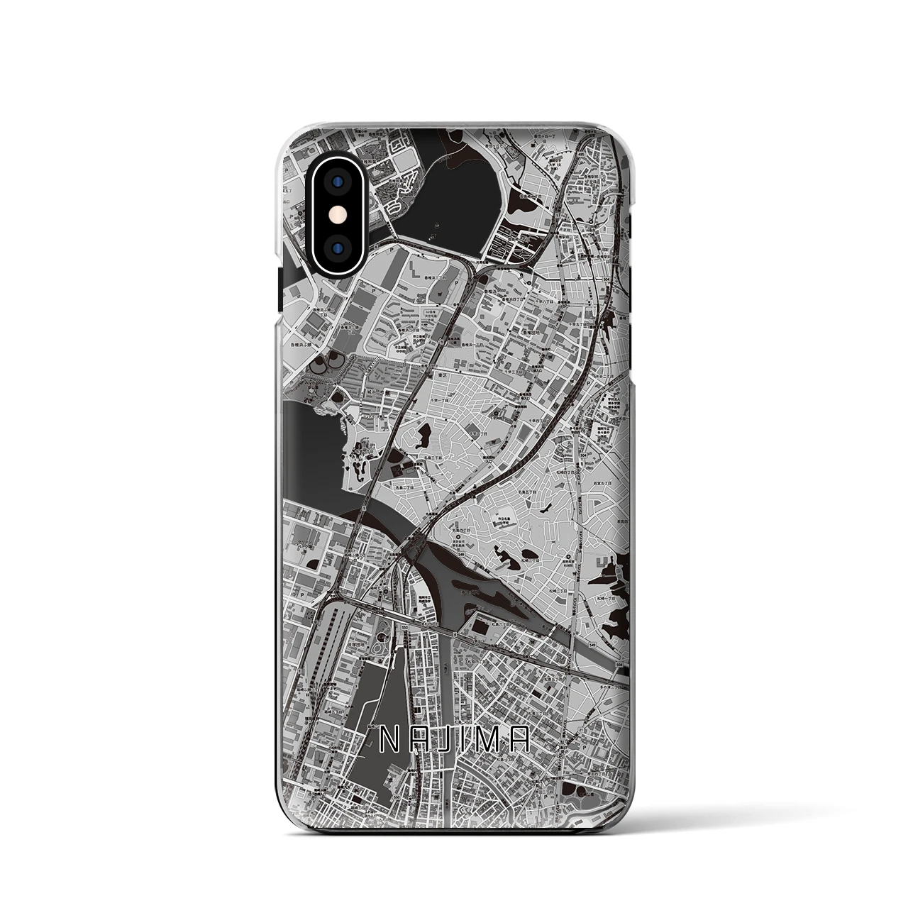 【名島(福岡県)】地図柄iPhoneケース(クリアタイプ)