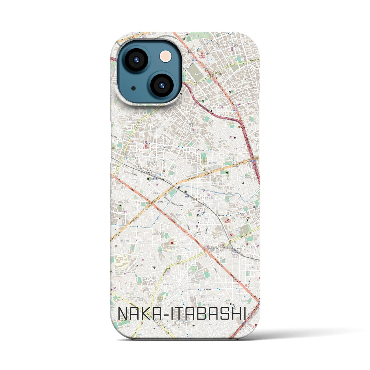 【中板橋(東京都)】地図柄iPhoneケース(バックカバータイプ)