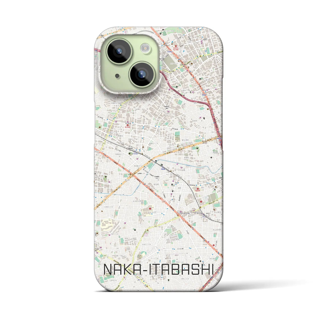 【中板橋(東京都)】地図柄iPhoneケース(バックカバータイプ)