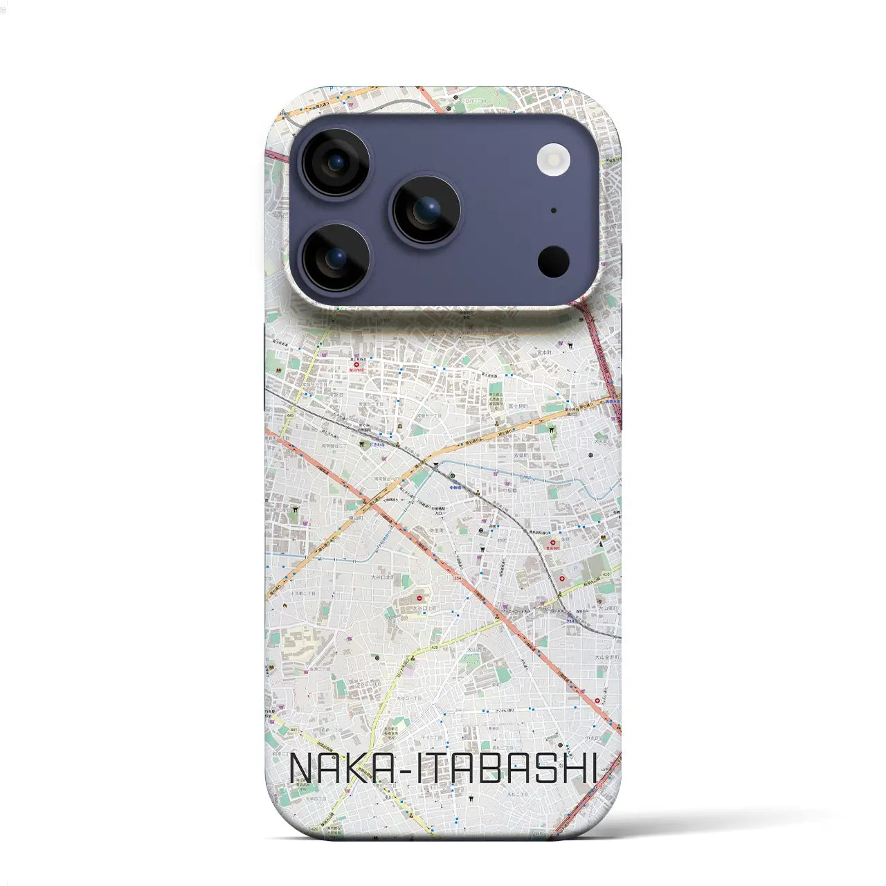 【中板橋(東京都)】地図柄iPhoneケース(バックカバータイプ)ブラック・iPhone 17 Pro Max 用