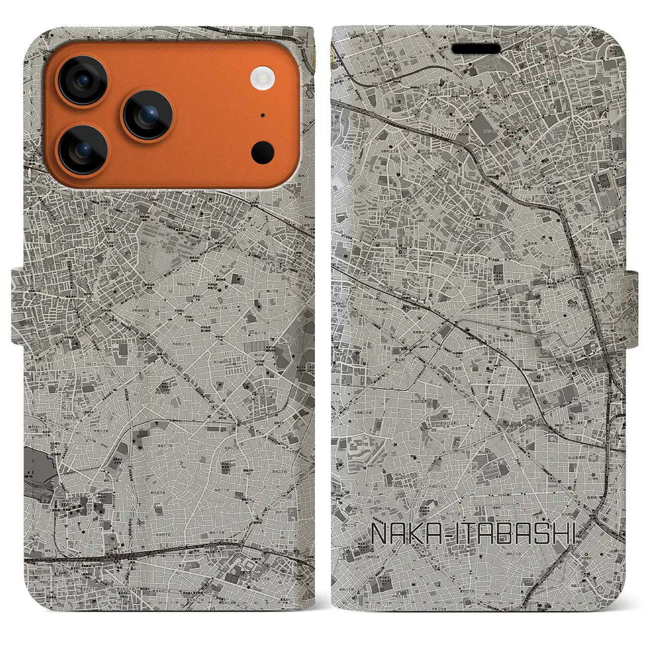 【中板橋(東京都)】地図柄iPhoneケース(手帳タイプ)
