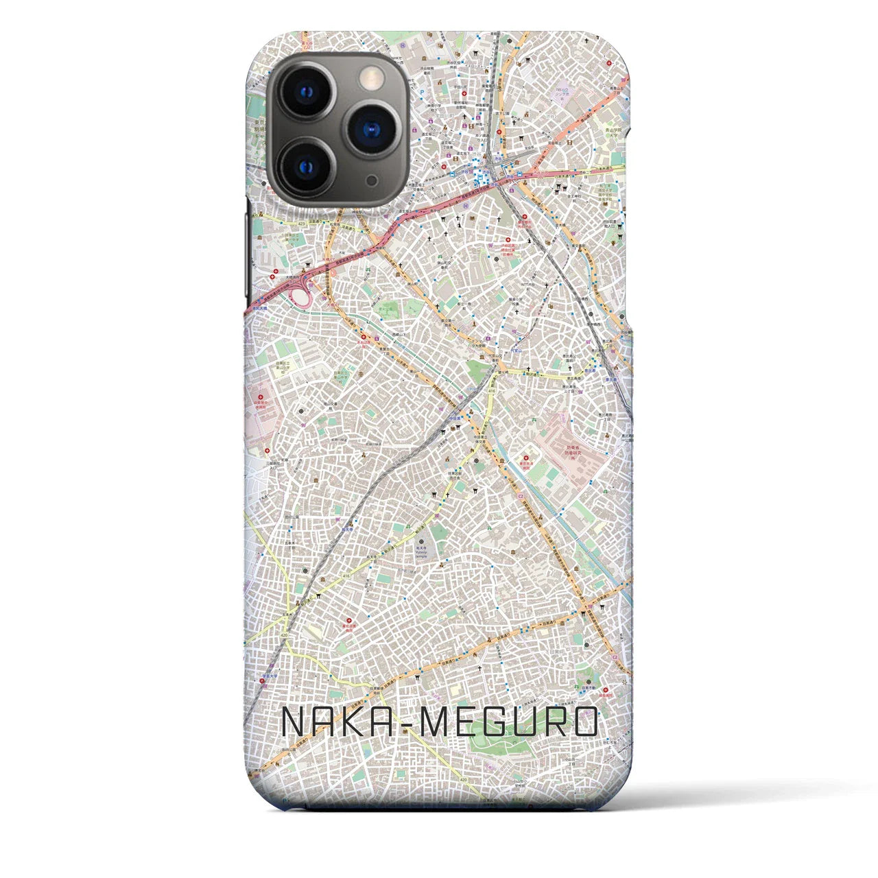 【中目黒(東京都)】地図柄iPhoneケース(バックカバータイプ)