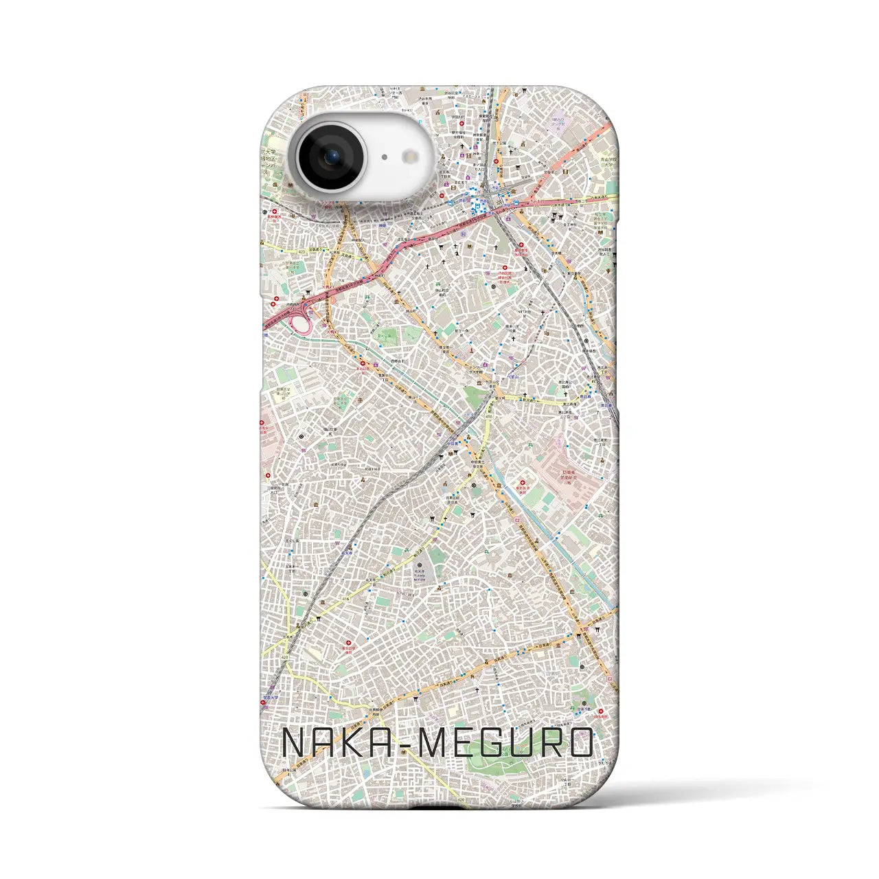 【中目黒(東京都)】地図柄iPhoneケース(バックカバータイプ)