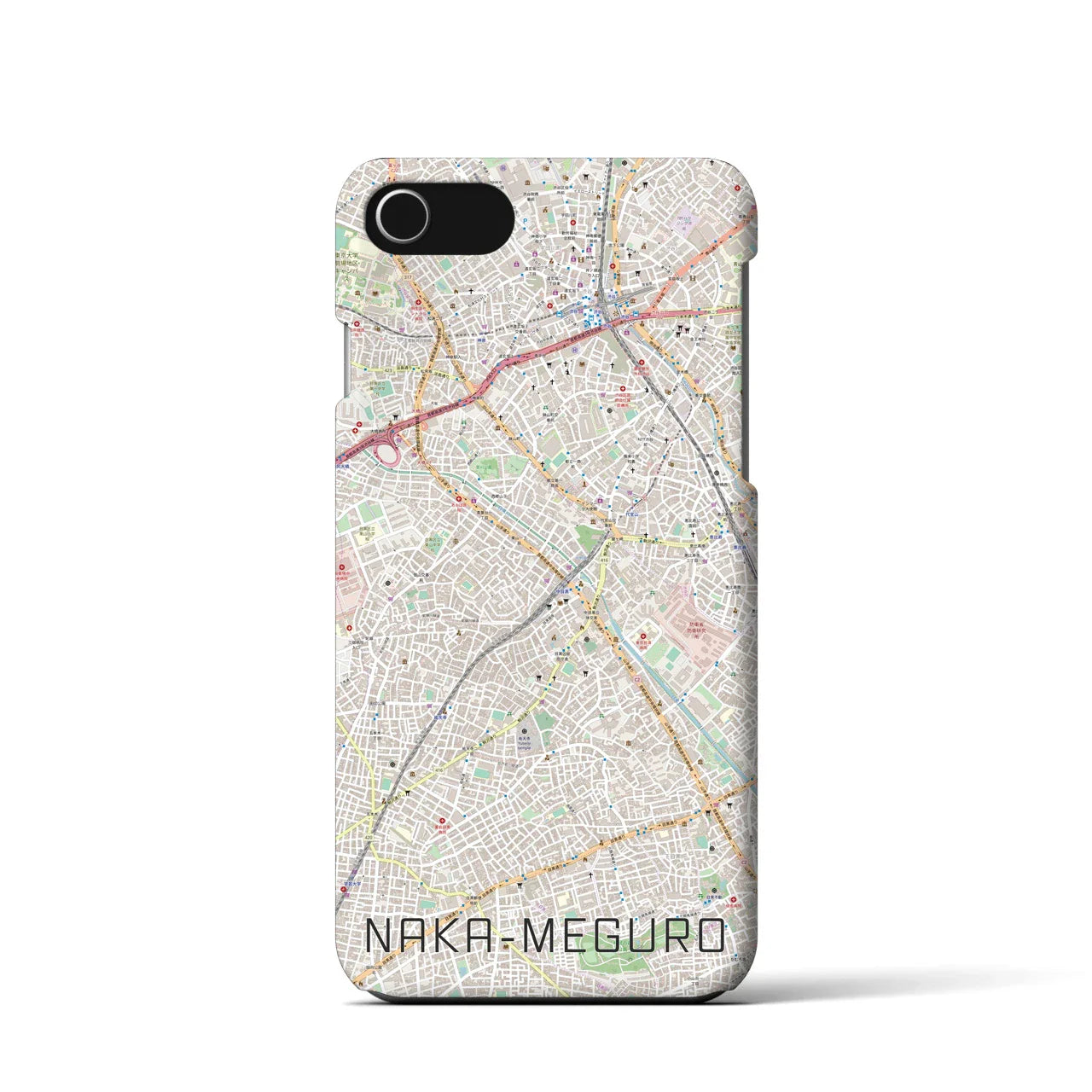 【中目黒(東京都)】地図柄iPhoneケース(バックカバータイプ)