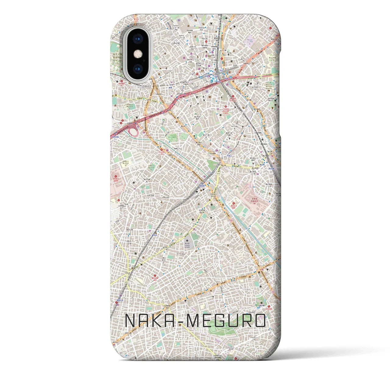 【中目黒(東京都)】地図柄iPhoneケース(バックカバータイプ)