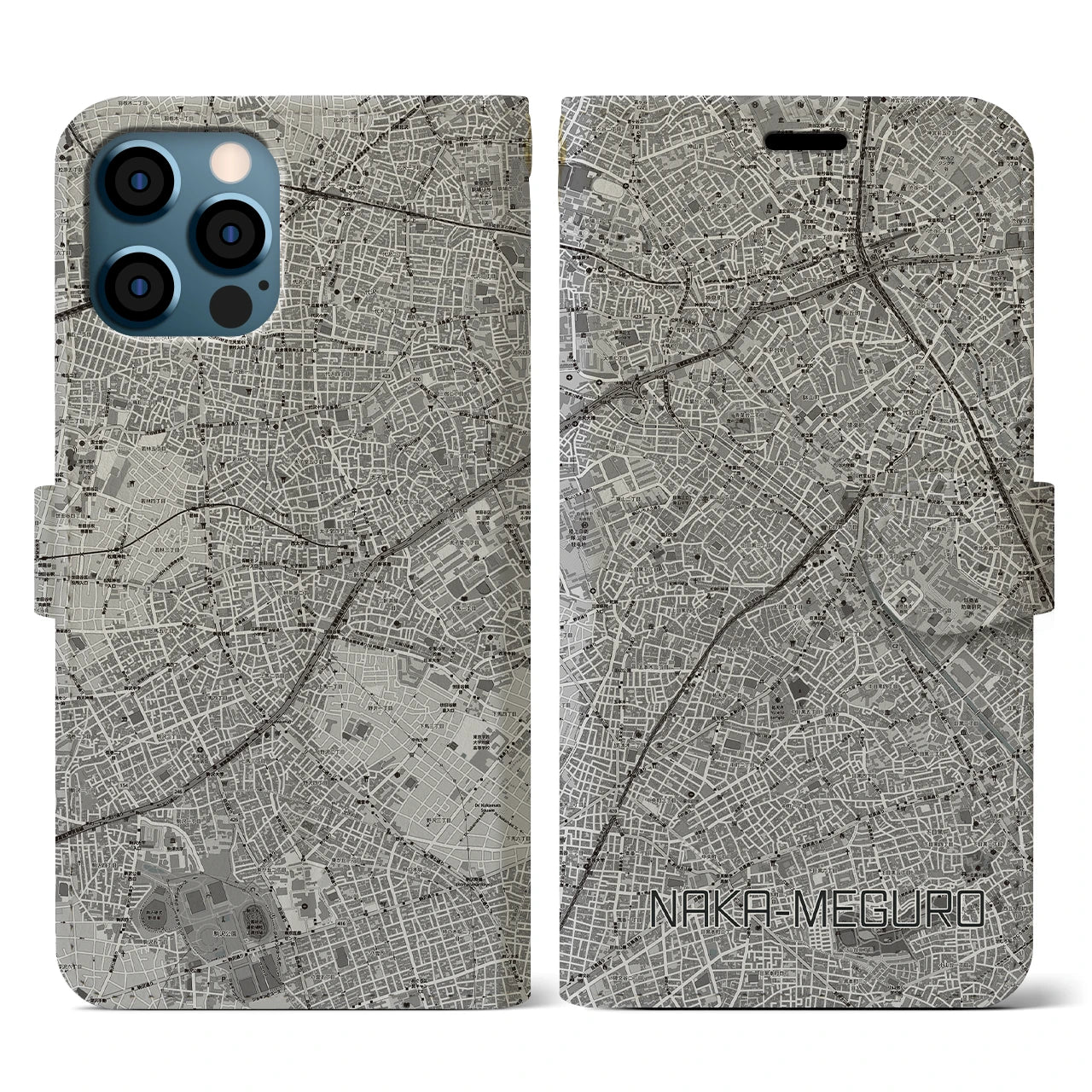 【中目黒(東京都)】地図柄iPhoneケース(手帳タイプ)