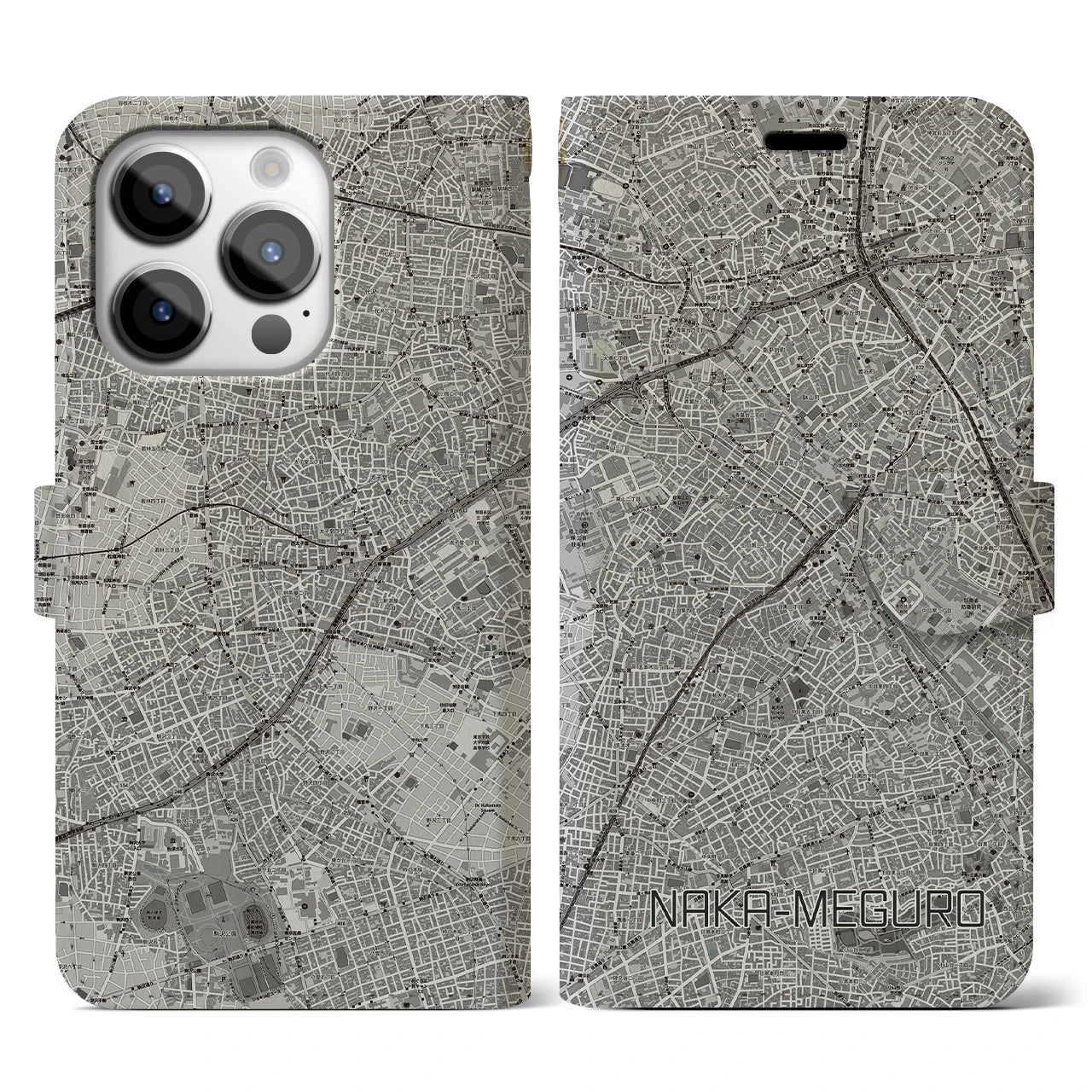 【中目黒(東京都)】地図柄iPhoneケース(手帳タイプ)