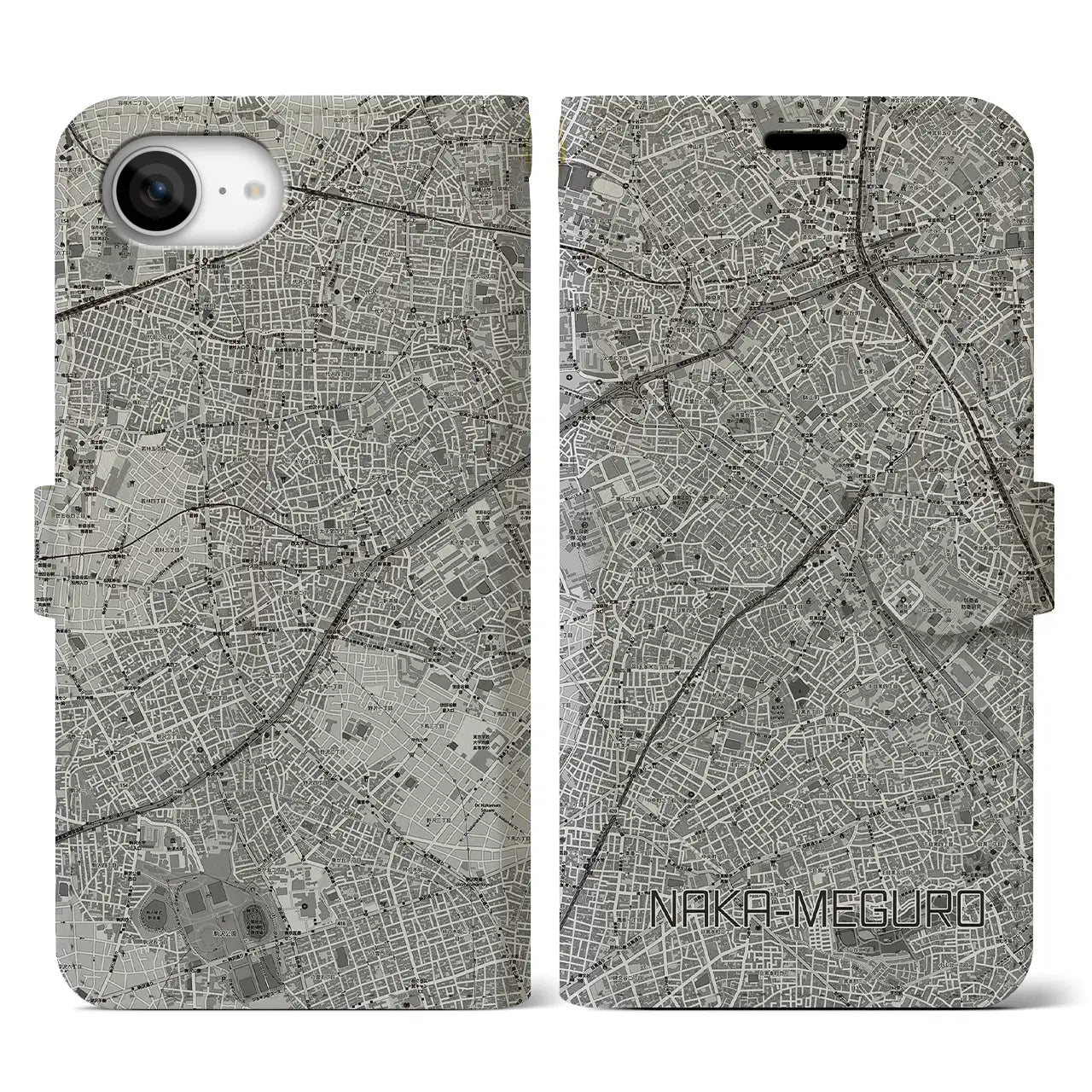 【中目黒(東京都)】地図柄iPhoneケース(手帳タイプ)