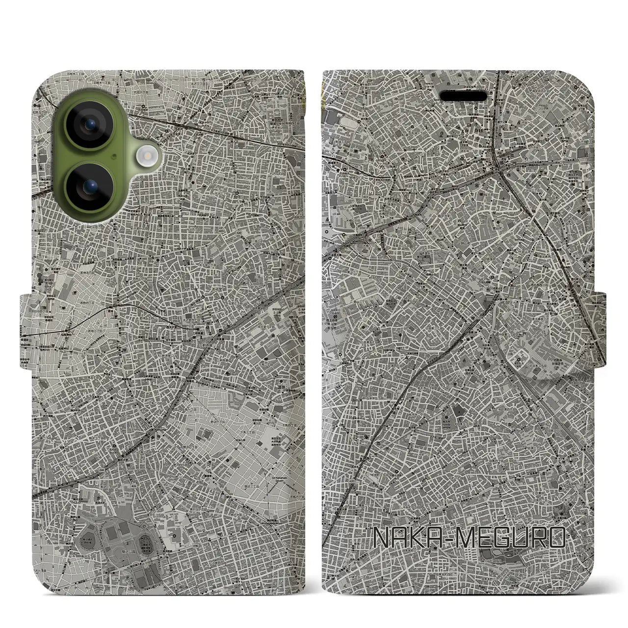 【中目黒(東京都)】地図柄iPhoneケース(手帳タイプ)