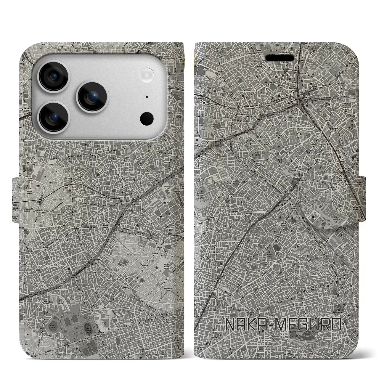 【中目黒(東京都)】地図柄iPhoneケース(手帳タイプ)