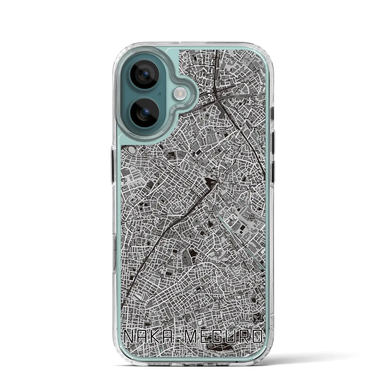 【中目黒(東京都)】地図柄iPhoneケース(MagSafeタイプ)モノトーン・iPhone 16 Pro 用