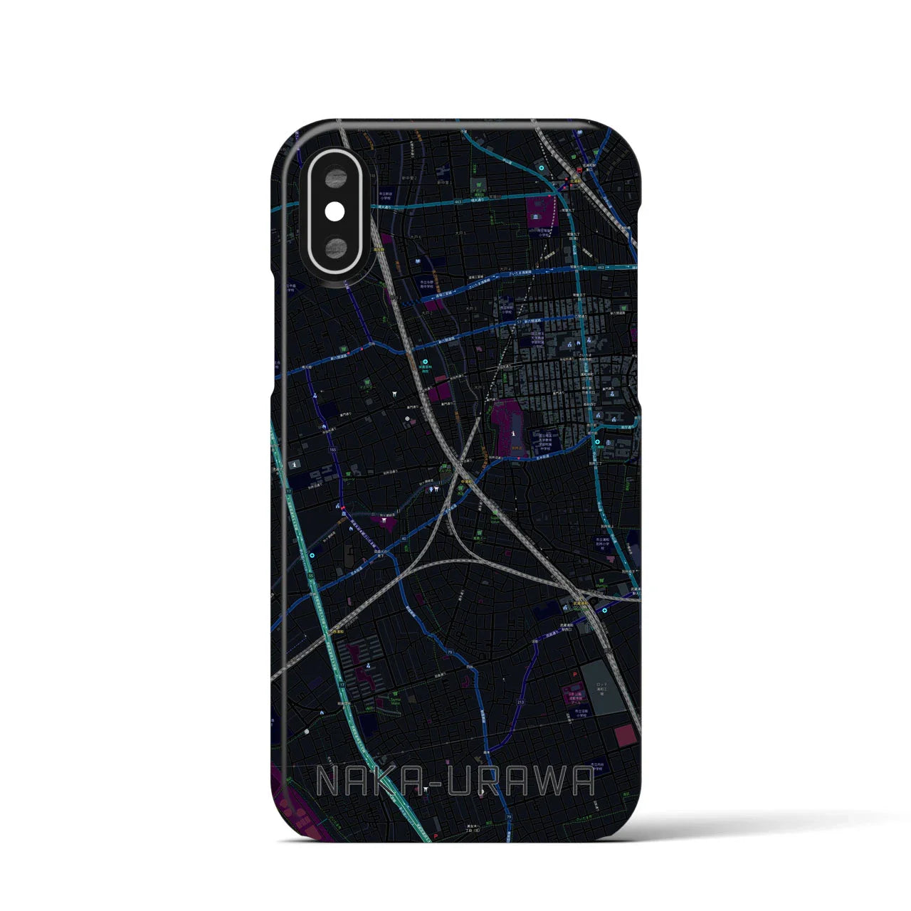 【中浦和(埼玉県)】地図柄iPhoneケース(バックカバータイプ)