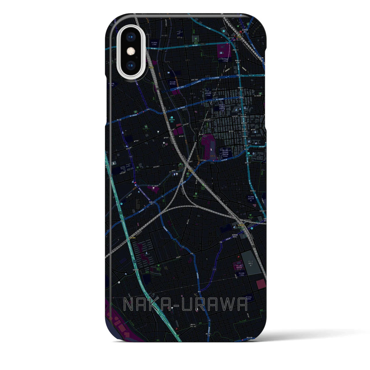 【中浦和(埼玉県)】地図柄iPhoneケース(バックカバータイプ)