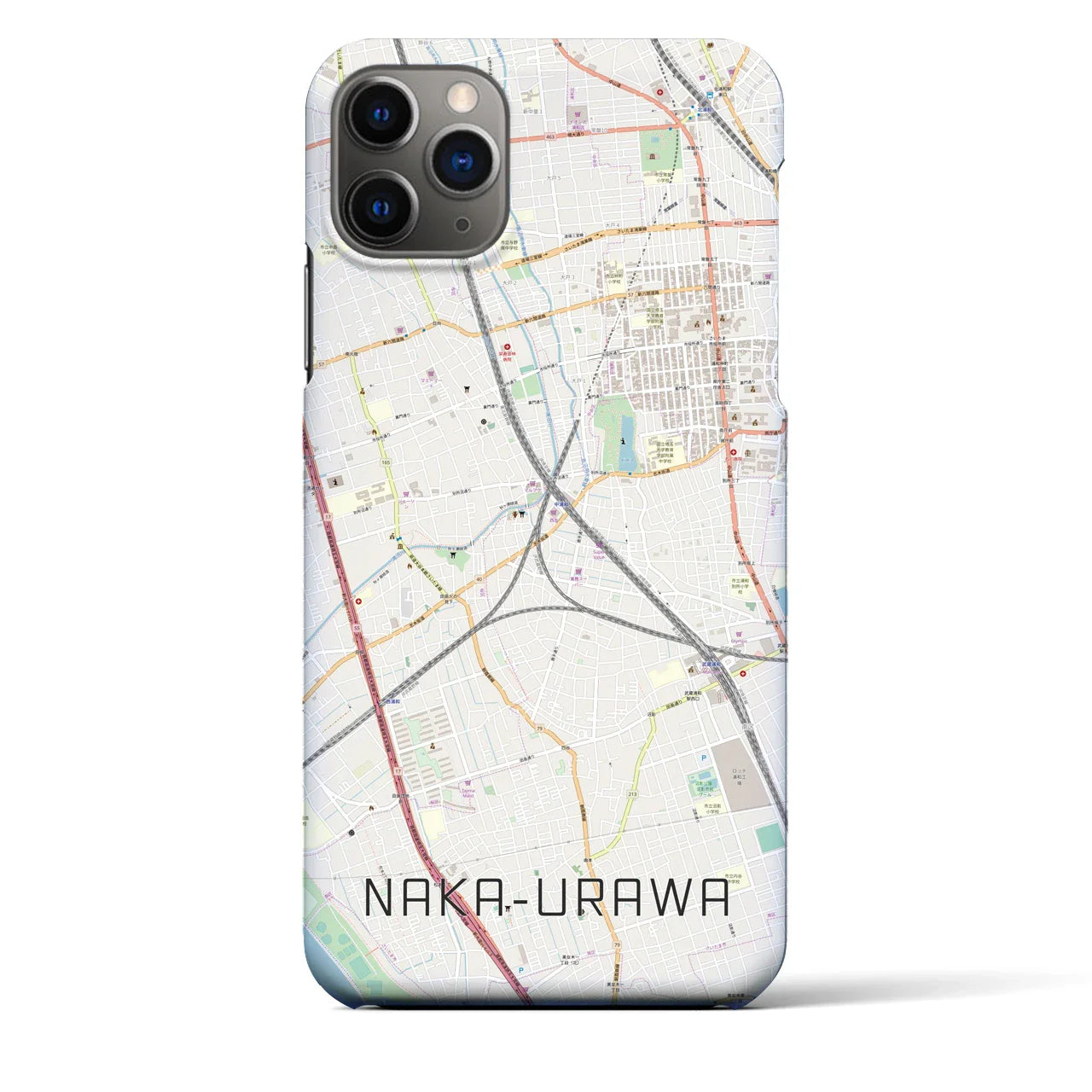 【中浦和(埼玉県)】地図柄iPhoneケース(バックカバータイプ)