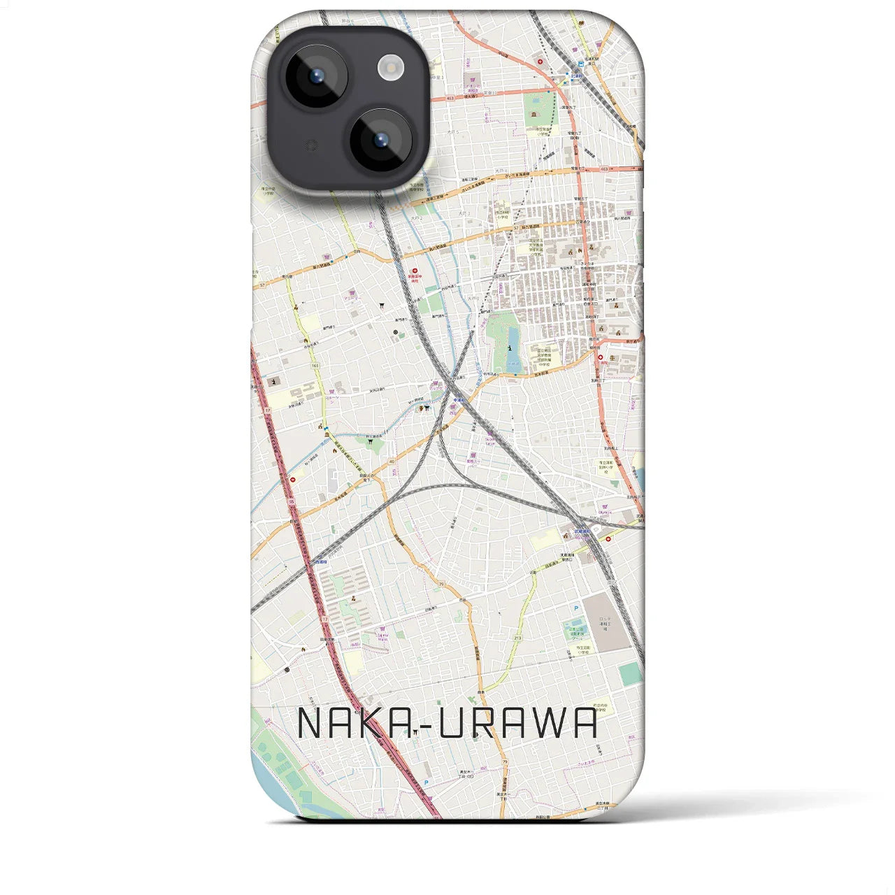【中浦和(埼玉県)】地図柄iPhoneケース(バックカバータイプ)