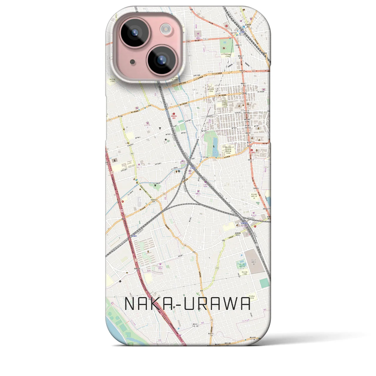 【中浦和(埼玉県)】地図柄iPhoneケース(バックカバータイプ)
