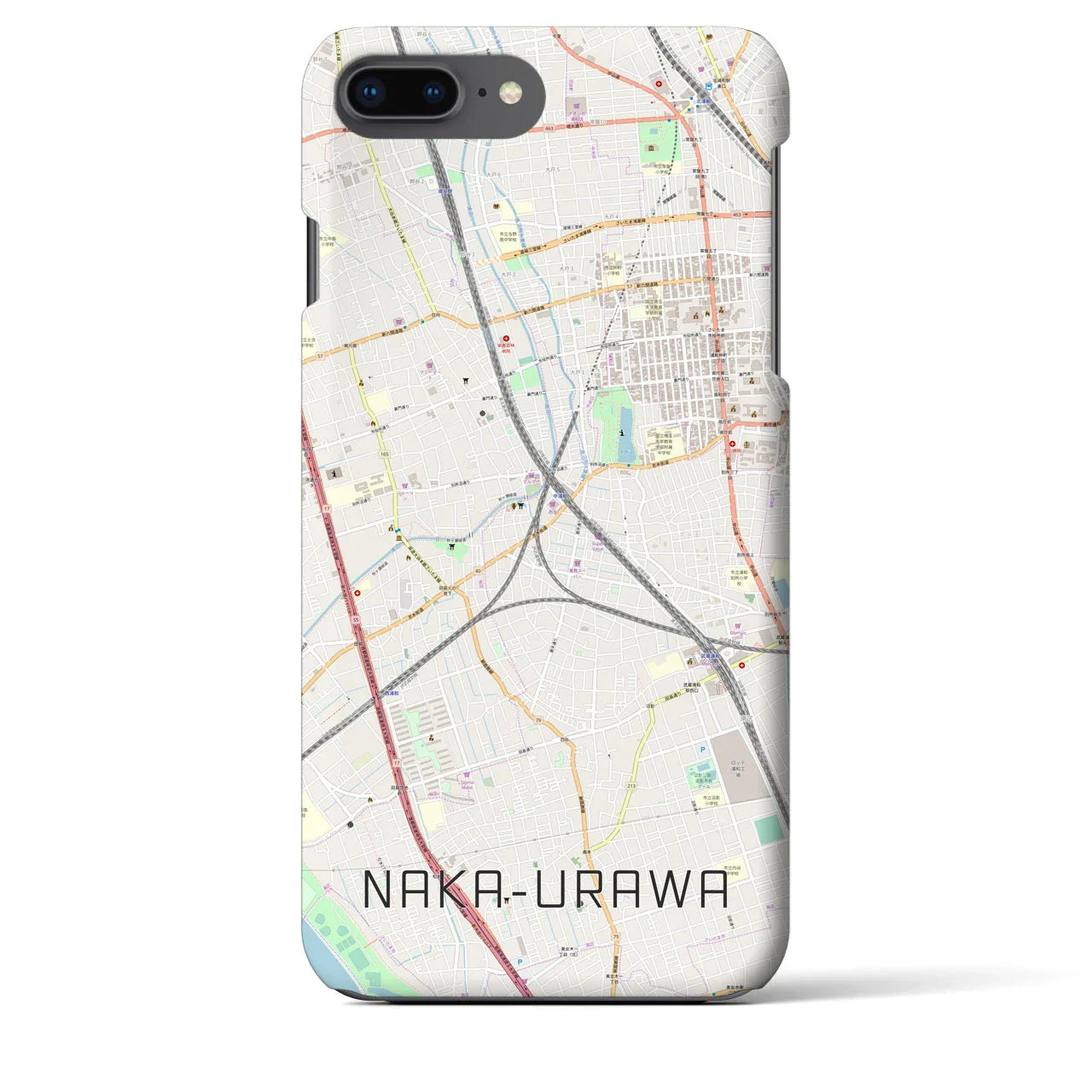 【中浦和(埼玉県)】地図柄iPhoneケース(バックカバータイプ)