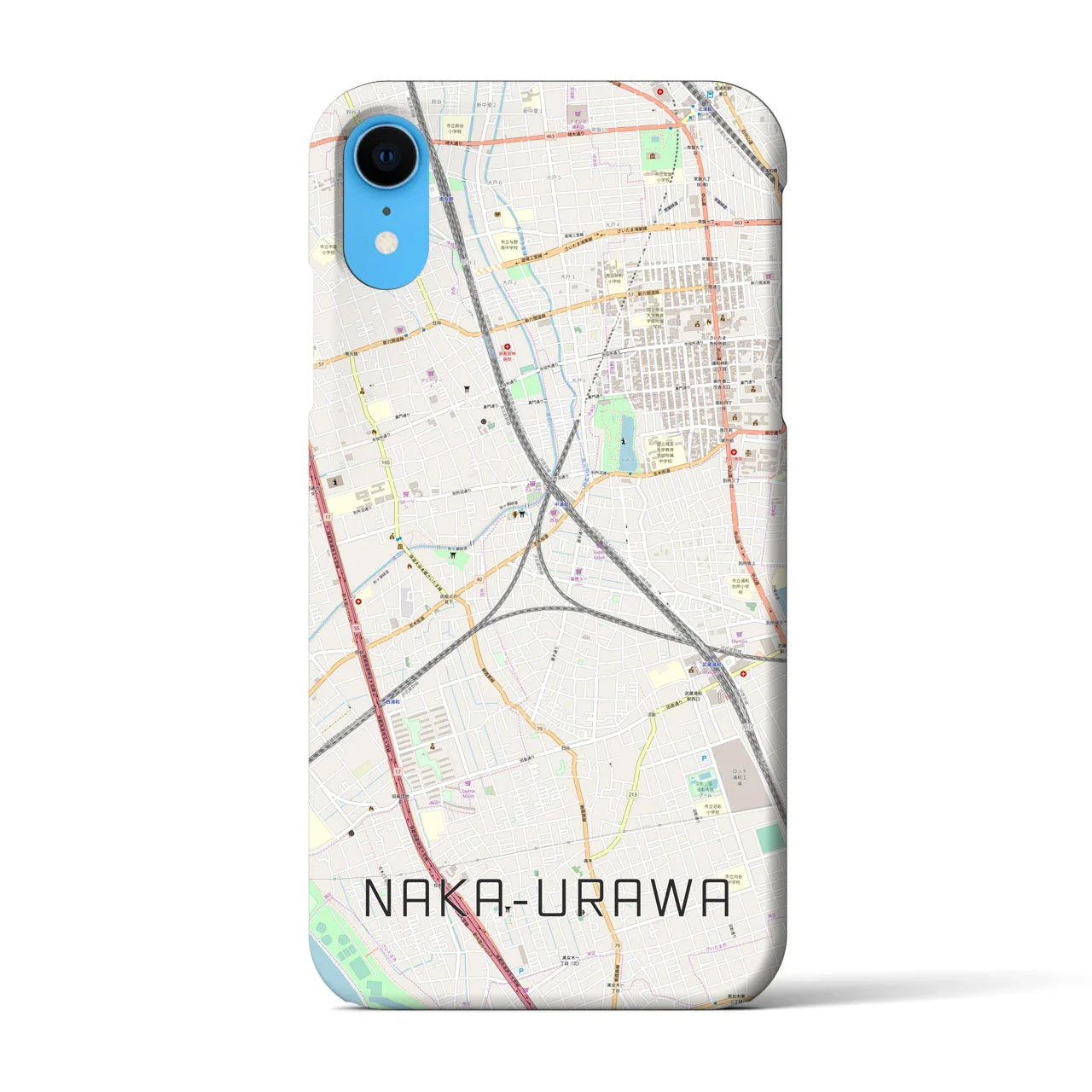 【中浦和(埼玉県)】地図柄iPhoneケース(バックカバータイプ)