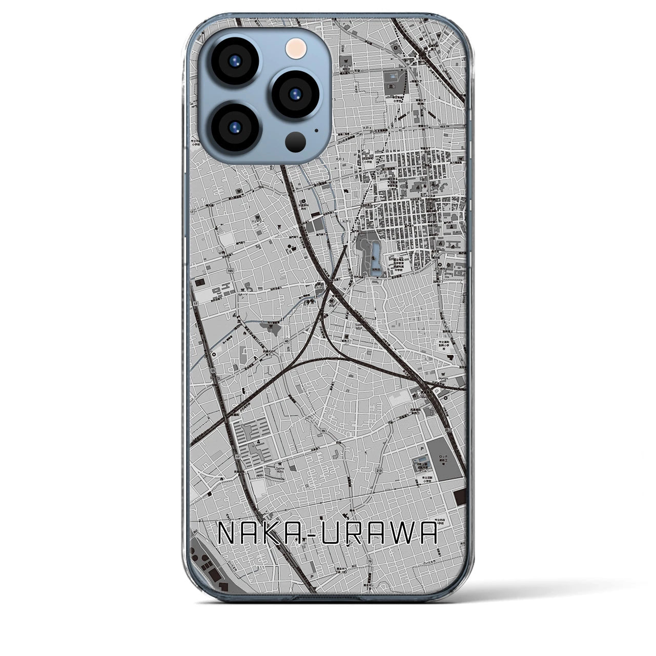 【中浦和(埼玉県)】地図柄iPhoneケース(クリアタイプ)