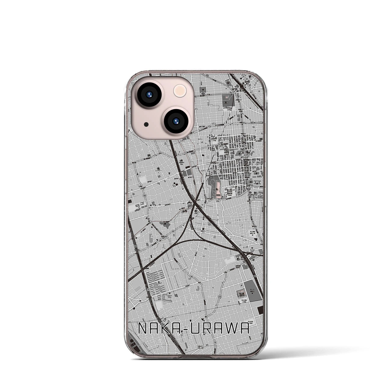 【中浦和(埼玉県)】地図柄iPhoneケース(クリアタイプ)