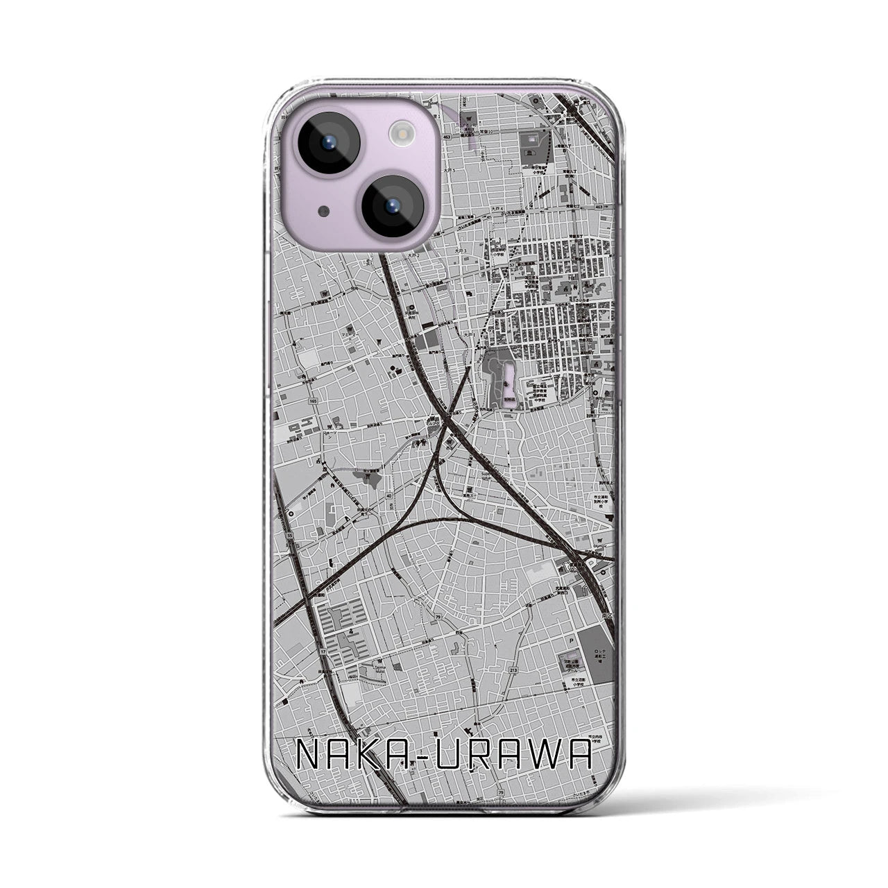 【中浦和(埼玉県)】地図柄iPhoneケース(クリアタイプ)