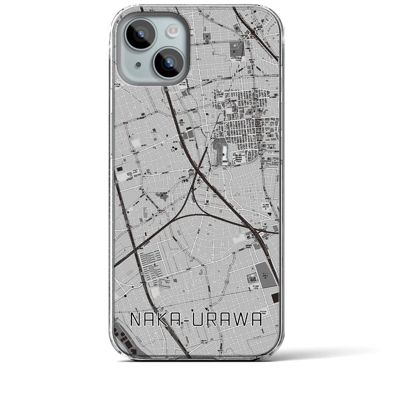 【中浦和(埼玉県)】地図柄iPhoneケース(クリアタイプ)