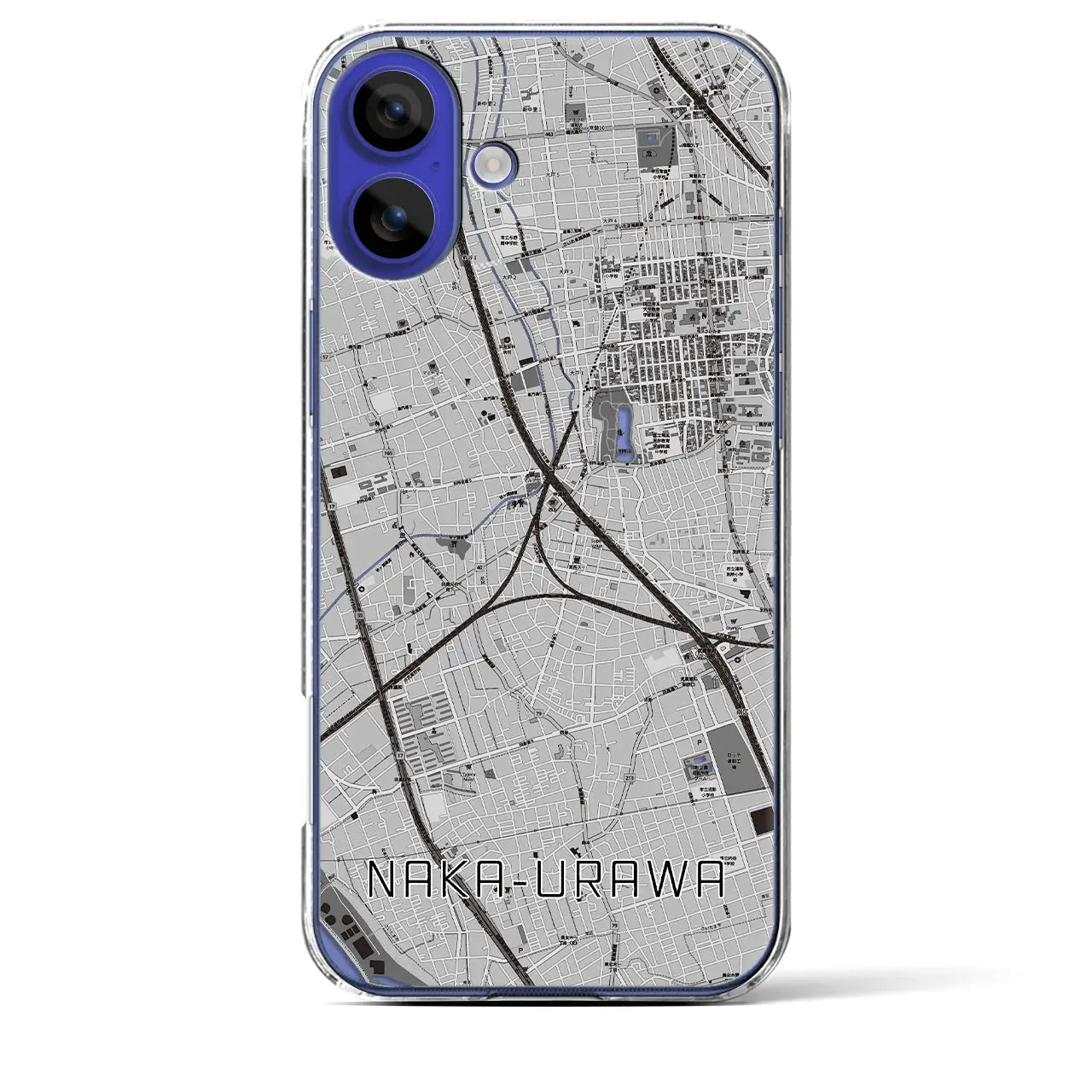 【中浦和(埼玉県)】地図柄iPhoneケース(クリアタイプ)