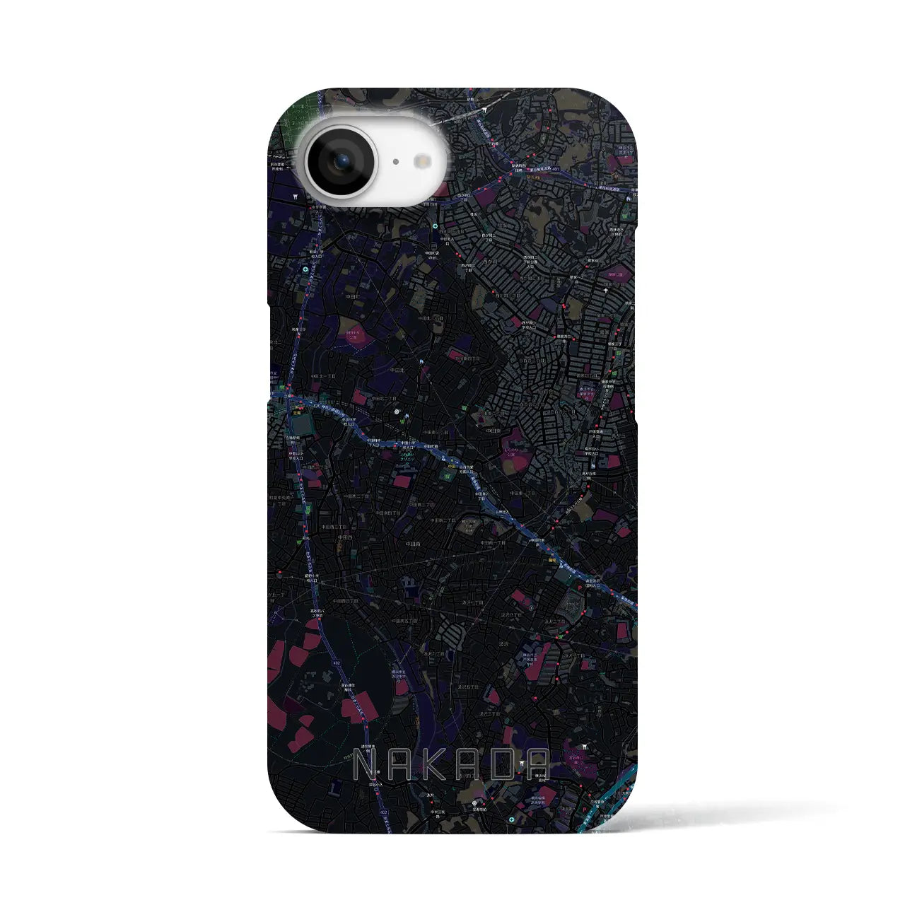 【中田(神奈川県)】地図柄iPhoneケース(バックカバータイプ)