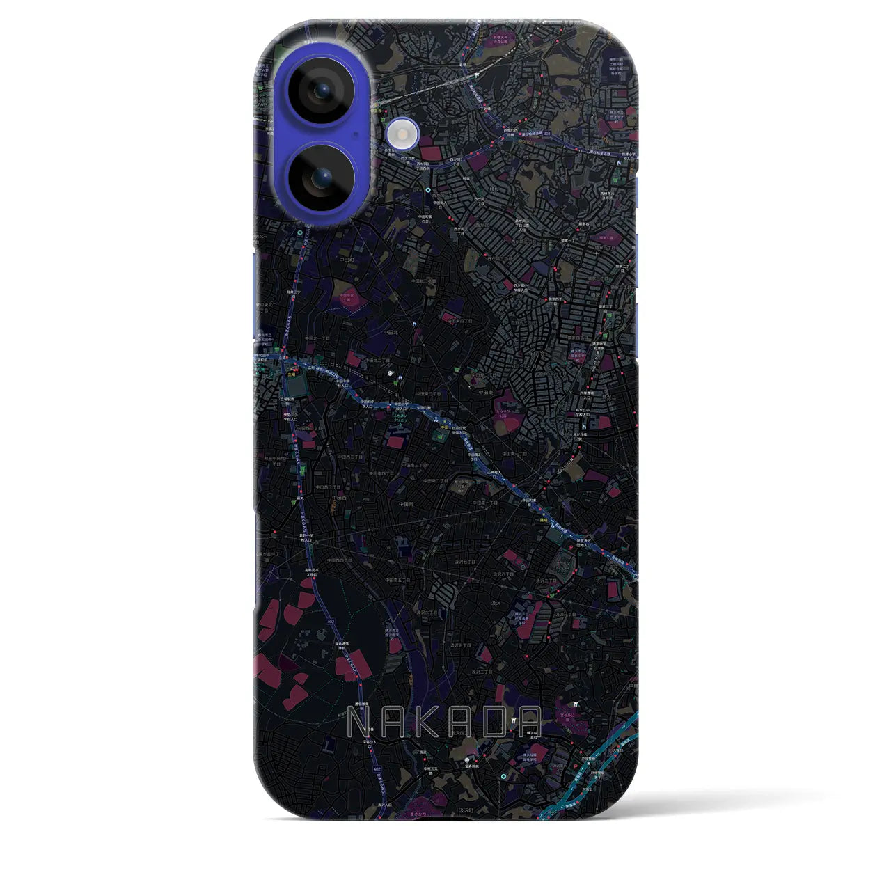 【中田(神奈川県)】地図柄iPhoneケース(バックカバータイプ)