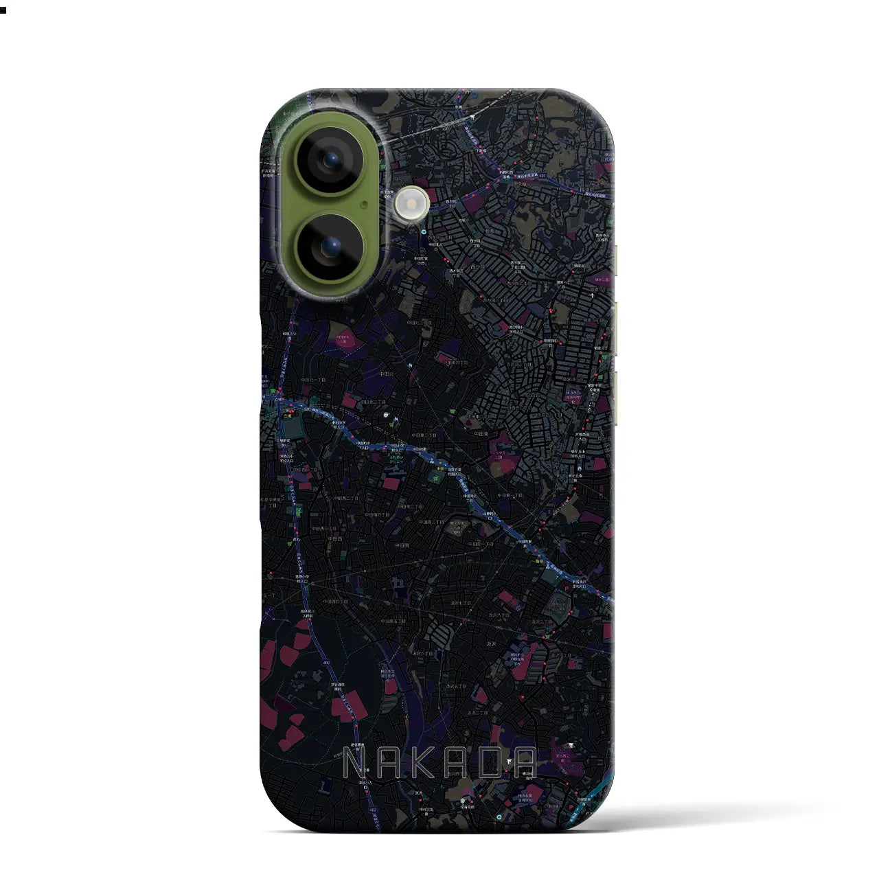 【中田(神奈川県)】地図柄iPhoneケース(バックカバータイプ)