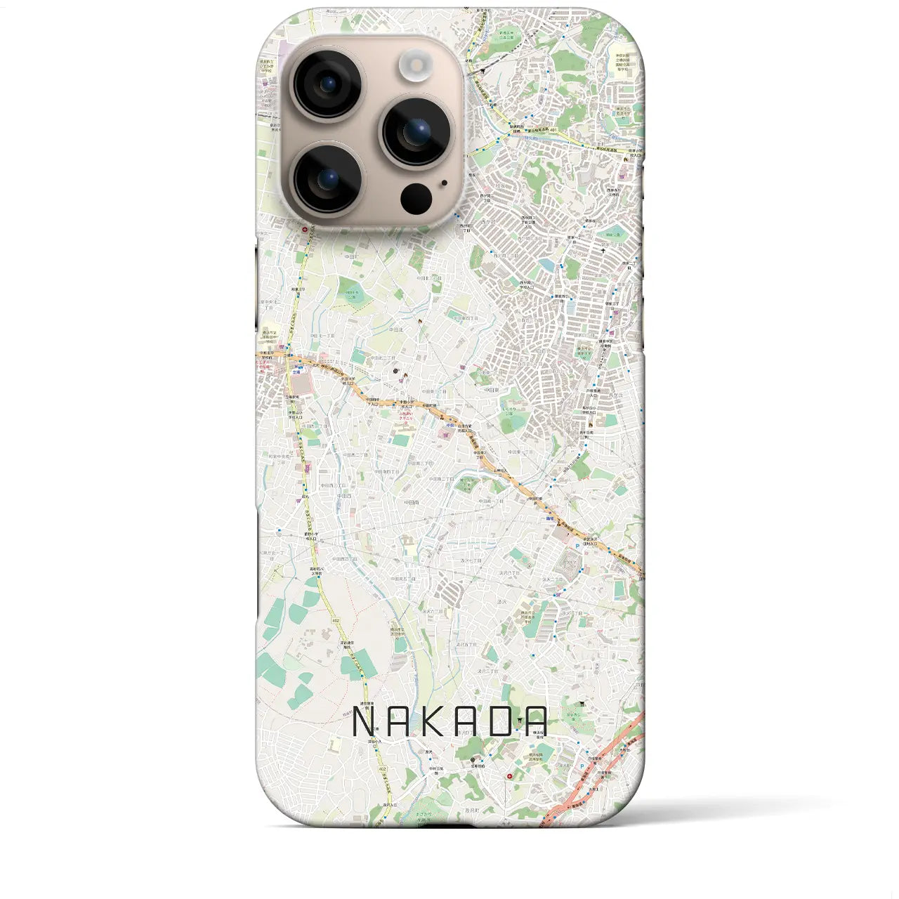 【中田(神奈川県)】地図柄iPhoneケース(バックカバータイプ)