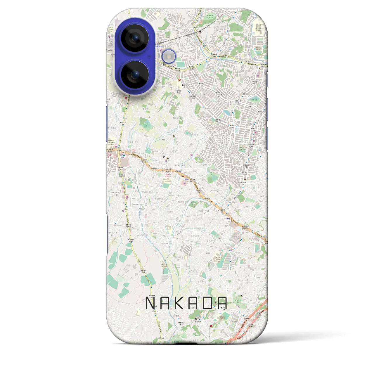 【中田(神奈川県)】地図柄iPhoneケース(バックカバータイプ)ナチュラル・iPhone 16 Pro Max 用