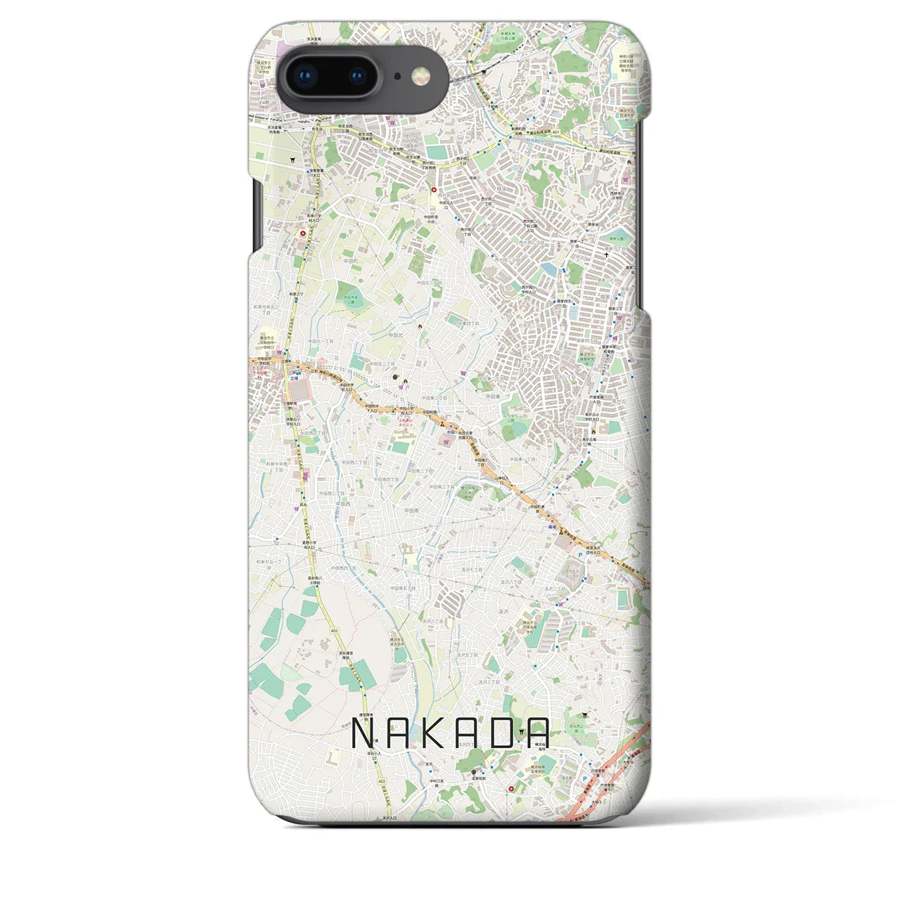 【中田(神奈川県)】地図柄iPhoneケース(バックカバータイプ)