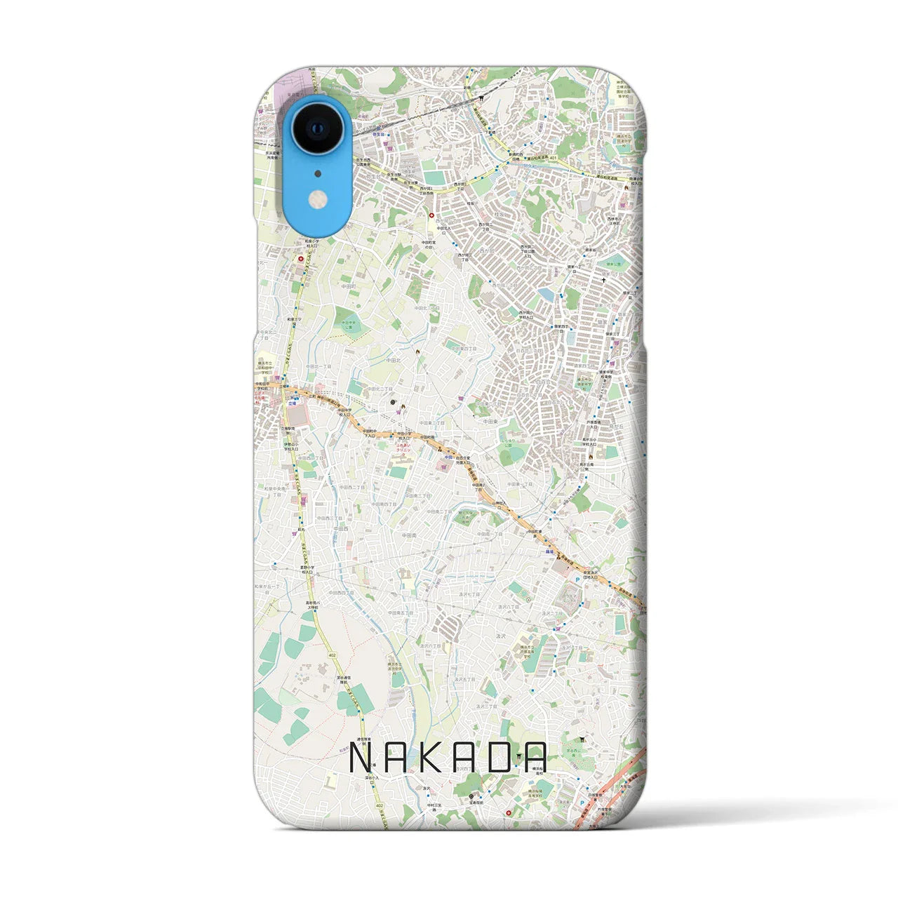 【中田(神奈川県)】地図柄iPhoneケース(バックカバータイプ)