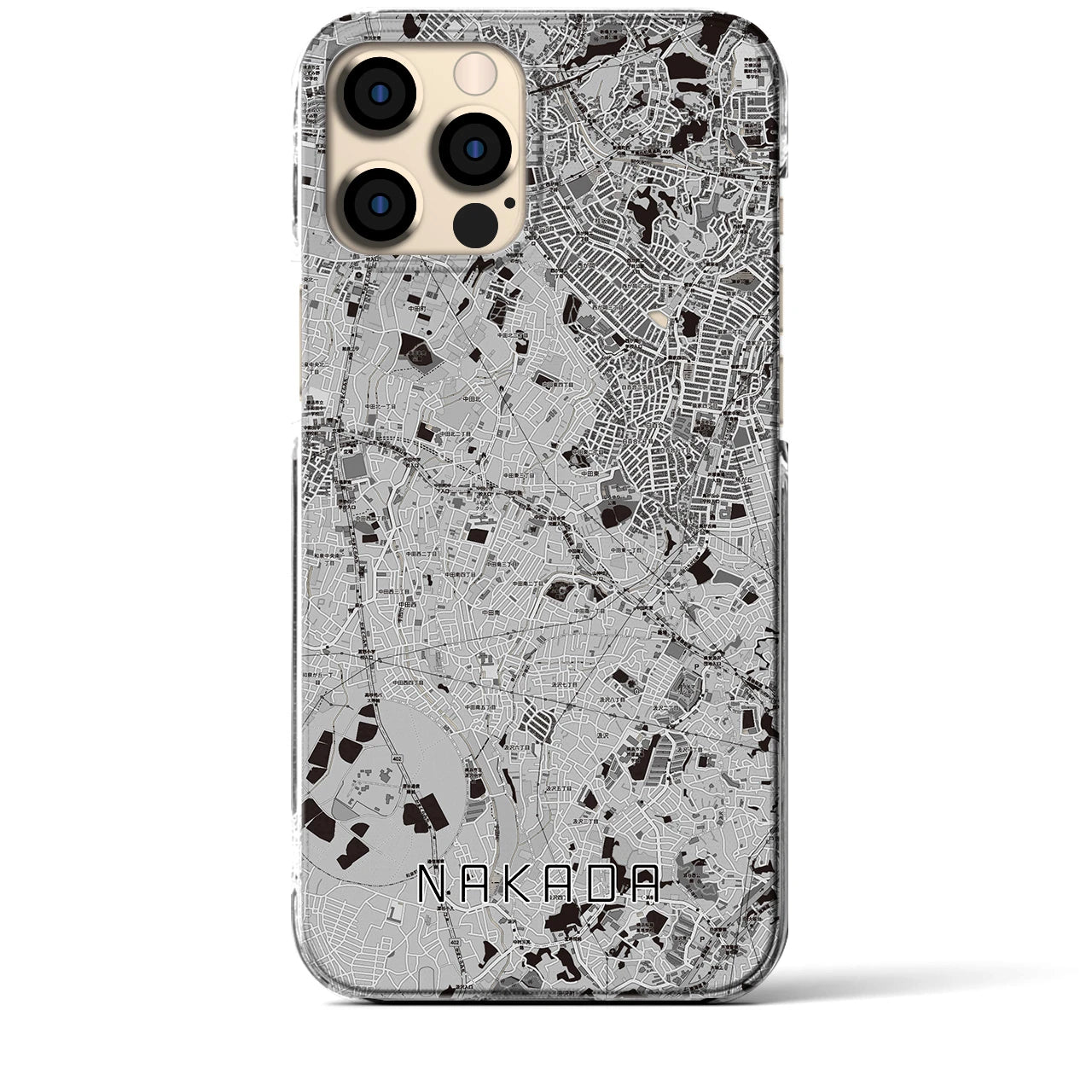 【中田(神奈川県)】地図柄iPhoneケース(クリアタイプ)