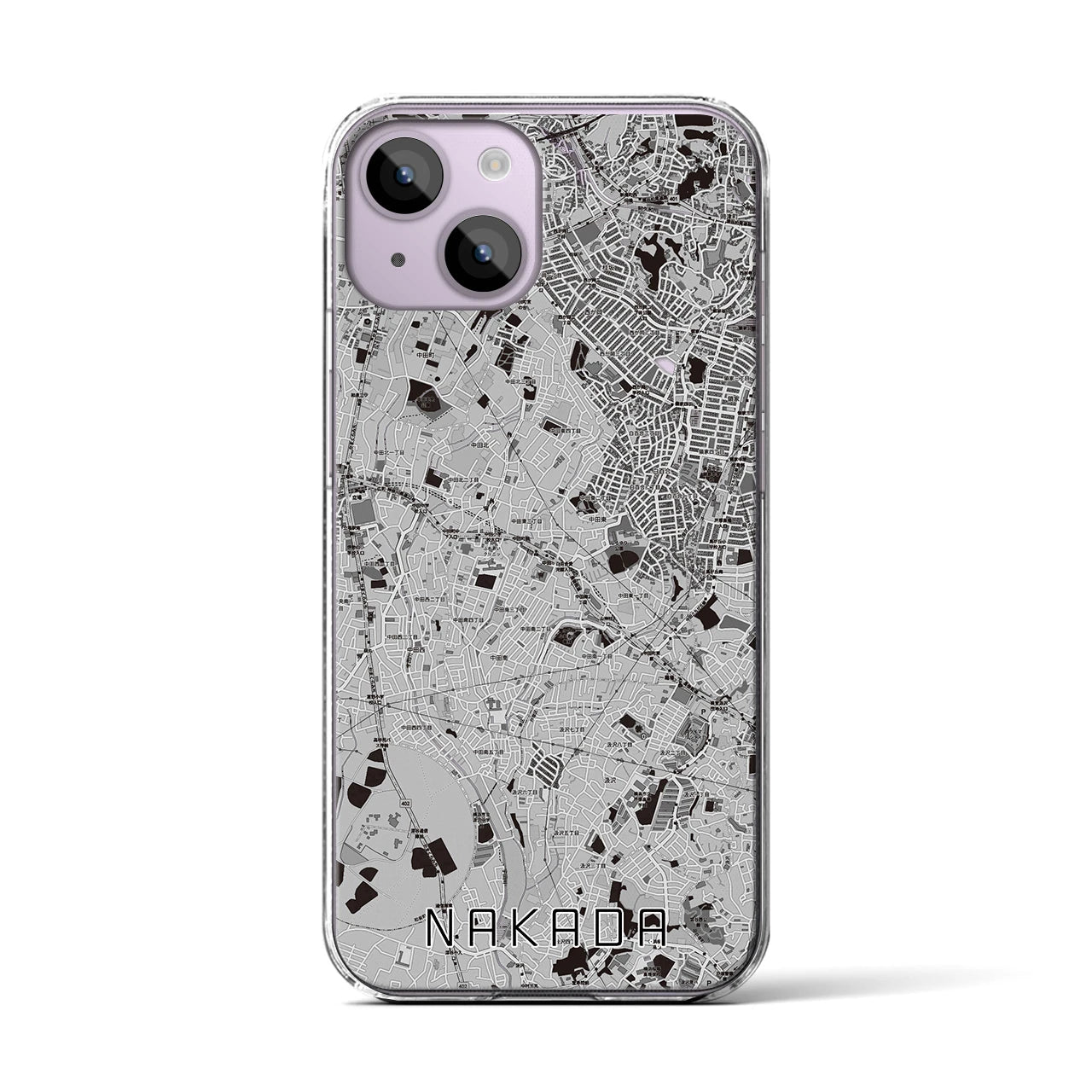 【中田(神奈川県)】地図柄iPhoneケース(クリアタイプ)