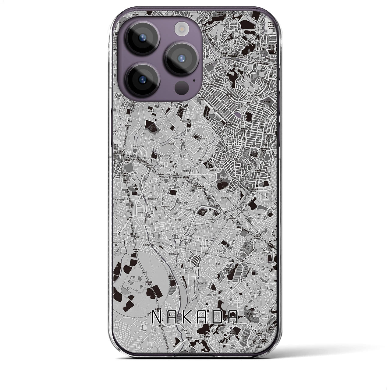 【中田(神奈川県)】地図柄iPhoneケース(クリアタイプ)