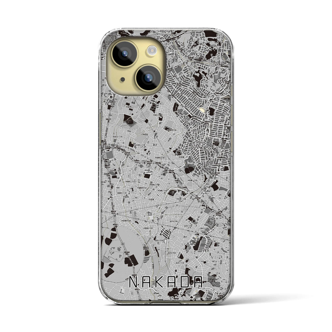 【中田(神奈川県)】地図柄iPhoneケース(クリアタイプ)