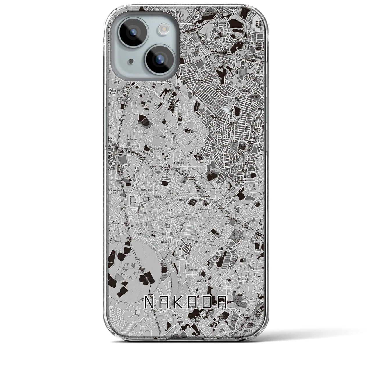 【中田(神奈川県)】地図柄iPhoneケース(クリアタイプ)