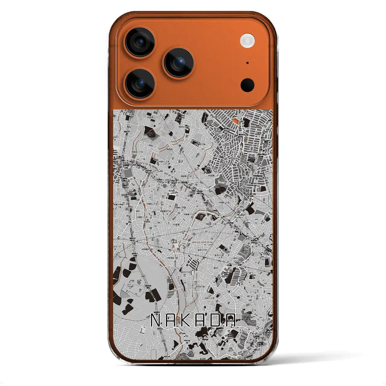 【中田(神奈川県)】地図柄iPhoneケース(クリアタイプ)