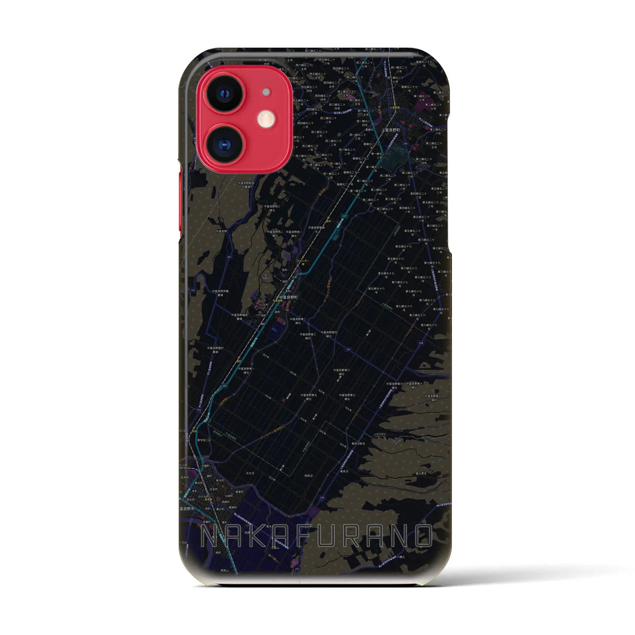 【中富良野(北海道)】地図柄iPhoneケース(バックカバータイプ)