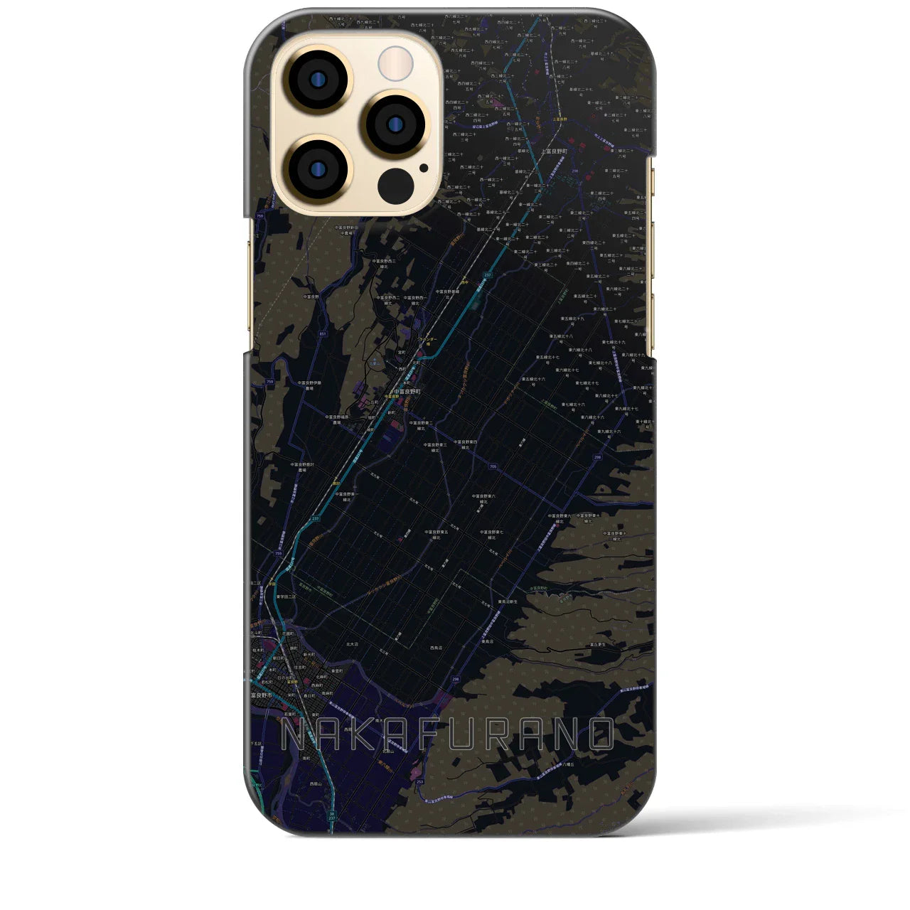 【中富良野(北海道)】地図柄iPhoneケース(バックカバータイプ)