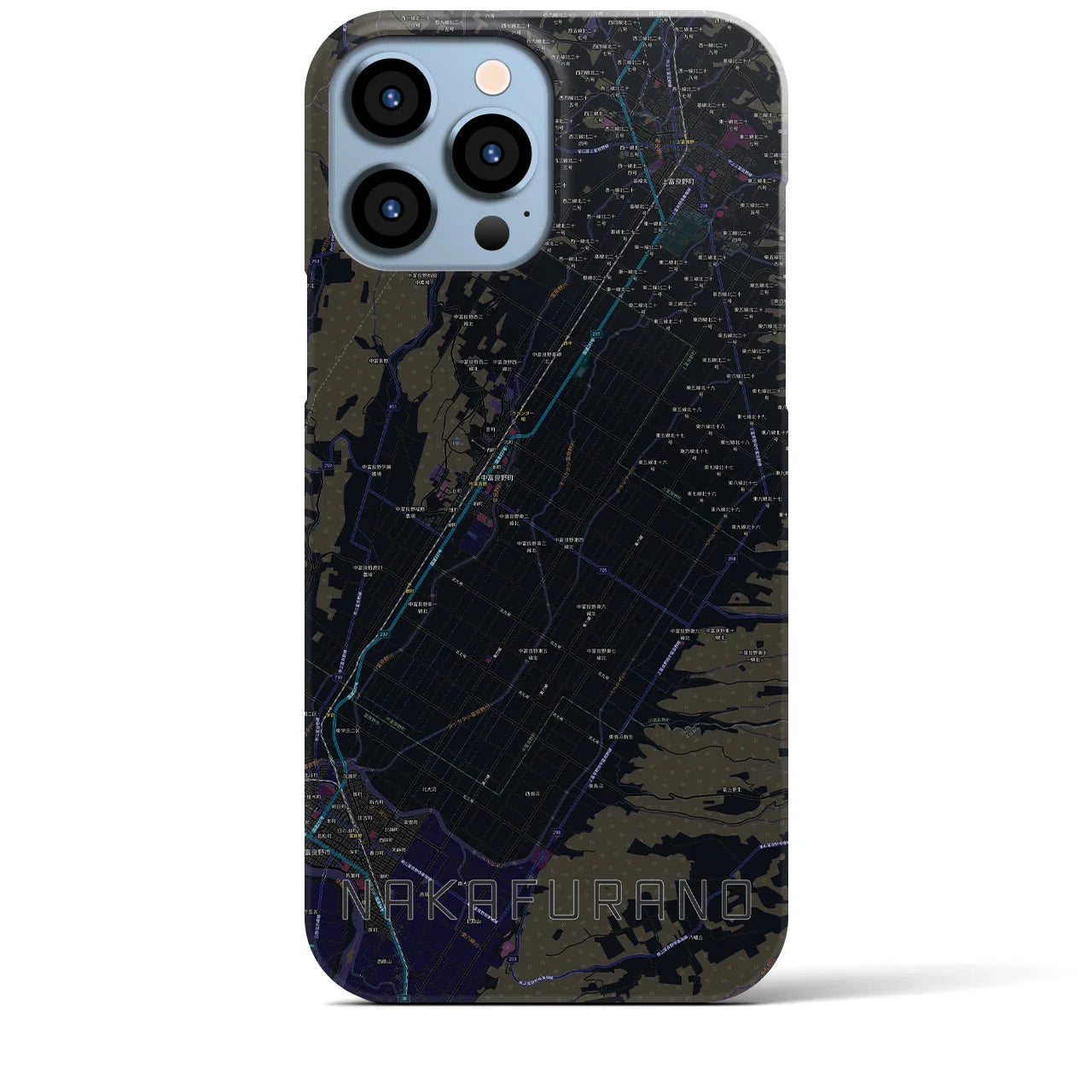 【中富良野(北海道)】地図柄iPhoneケース(バックカバータイプ)
