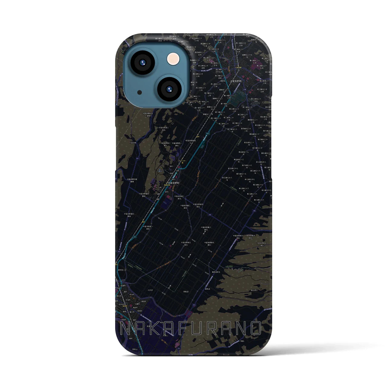【中富良野(北海道)】地図柄iPhoneケース(バックカバータイプ)