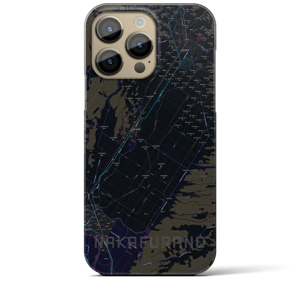 【中富良野(北海道)】地図柄iPhoneケース(バックカバータイプ)