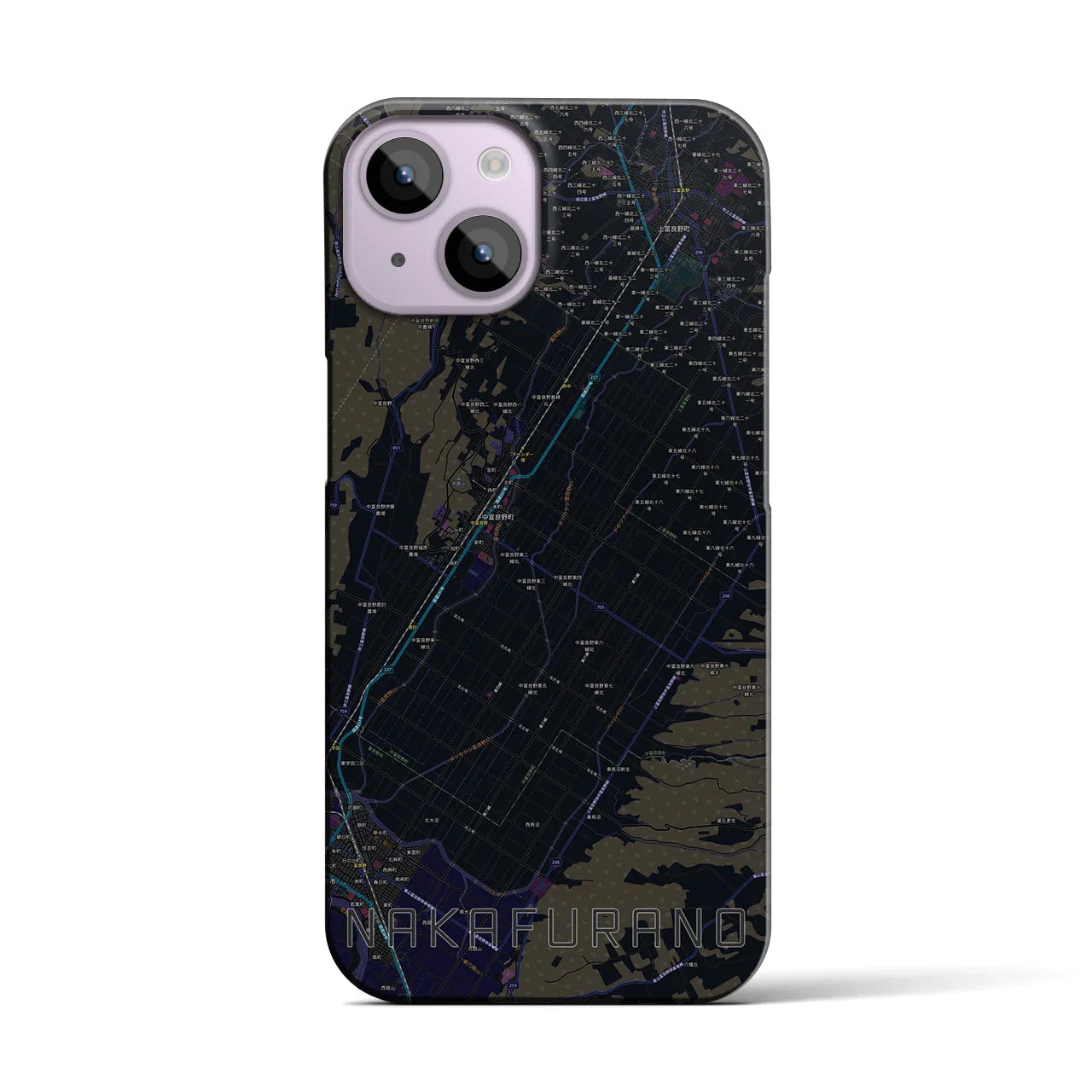 【中富良野(北海道)】地図柄iPhoneケース(バックカバータイプ)